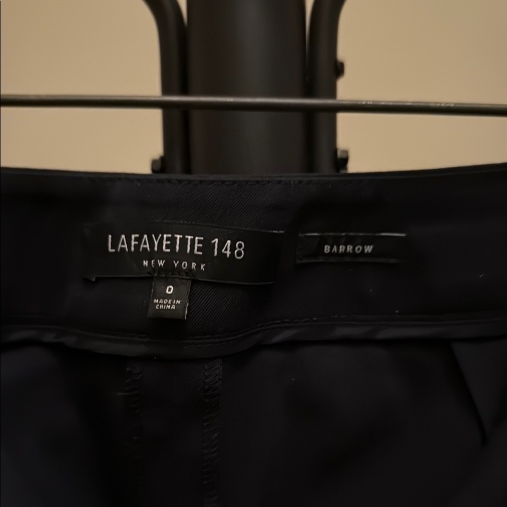 Lafayette 148 New York Navy Blue Barrow Wool Pants - Picture 2 of 4